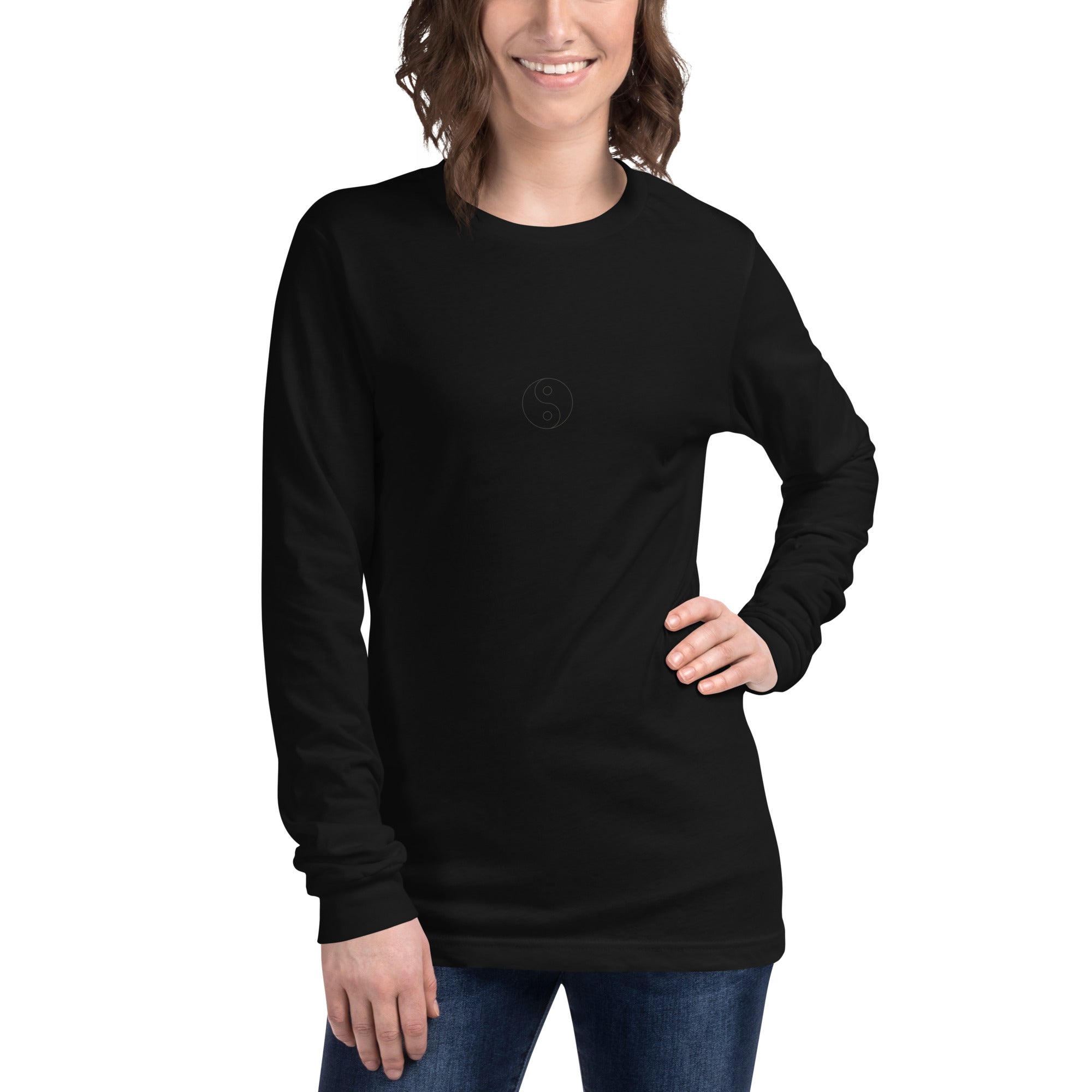 All Black Logo Long Sleeve Tee – Black Obsessed
